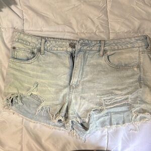 American Eagle Outfitters Blue Jean Shorts Distressed Cut-Offs